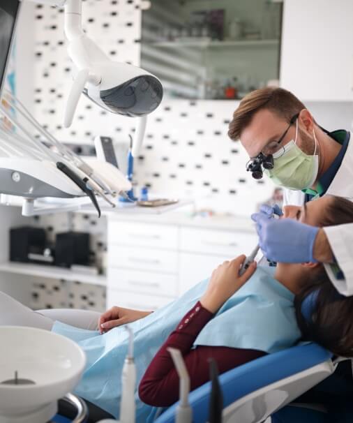 Doctor Chafee treating dental patient