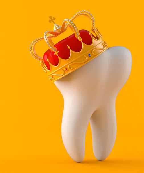 Tooth wearing crown