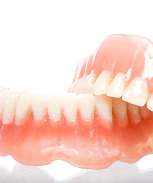 Close-up of full dentures in Newbury Park, CA