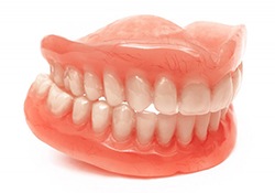 Dentures outside of mouth