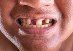 Smile with multiple missing teeth