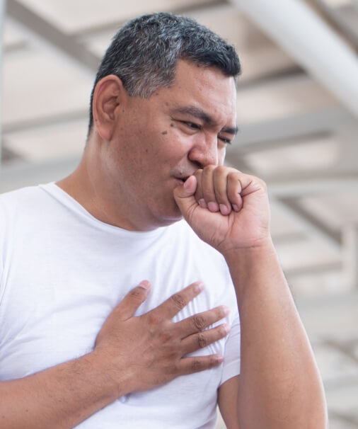 Man experiencing chest pain