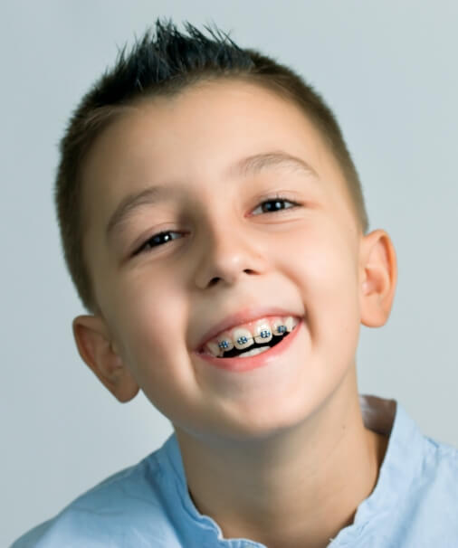 Child with children's orthodontics